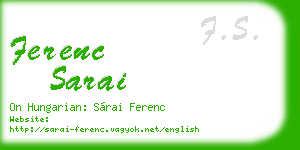 ferenc sarai business card